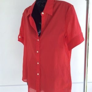 Theory Red Short Sleeve Shirt